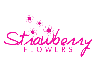 林思源的中文：草莓花朵；英文：Strawberry flowerslogo設(shè)計(jì)