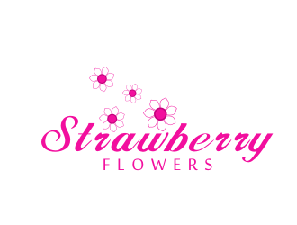 林思源的中文：草莓花朵；英文：Strawberry flowerslogo設(shè)計(jì)