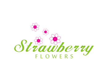 林思源的中文：草莓花朵；英文：Strawberry flowerslogo設(shè)計(jì)