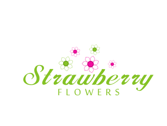 林思源的中文：草莓花朵；英文：Strawberry flowerslogo設(shè)計(jì)