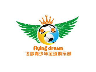 鄭國(guó)麟的飛夢(mèng)青少年足球俱樂部（flying dream）logo設(shè)計(jì)