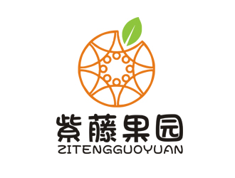 李正東的紫藤果園水果店標志logo設(shè)計