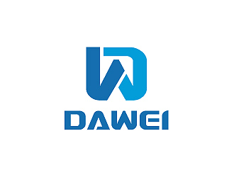 彭波的DaWei字母LOGO設(shè)計，酷炫簡潔，有力量感l(wèi)ogo設(shè)計